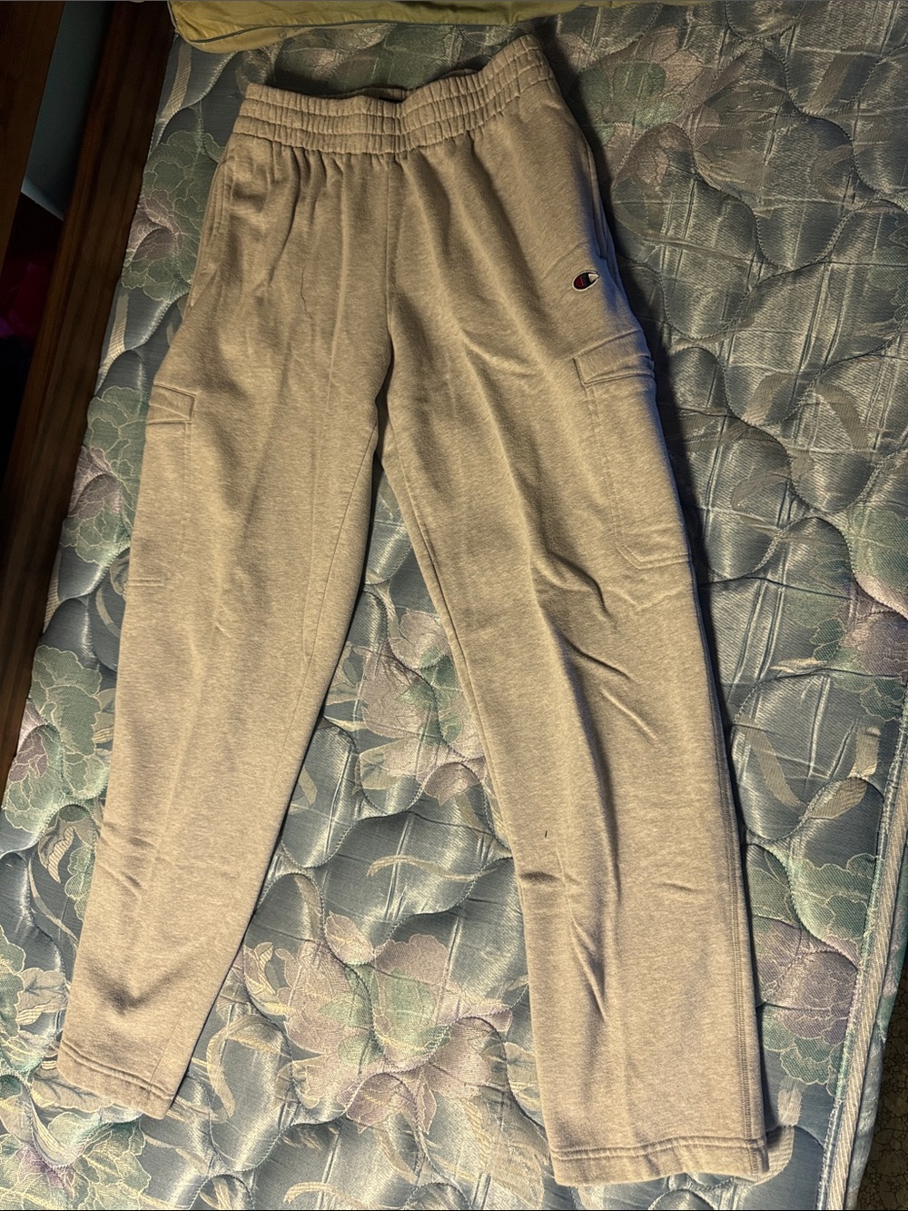 Champion Beige/Tan Cargo Sweatpants - Elastic Waist Joggers